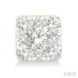 1/6 Ctw Lovebright Petite Square Shape Round Cut Diamond Fashion Stud Earring in 10K Yellow Gold