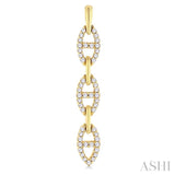 1/3 ctw Open Window D-Link Round Cut Diamond Fashion Long Earring in 14K Yellow Gold