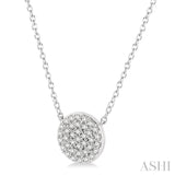 1/6 ctw Disc Round Cut Diamond Petite Pendant in 10K White Gold