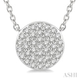 1/6 ctw Disc Round Cut Diamond Petite Pendant in 10K White Gold