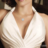 1/6 ctw Disc Round Cut Diamond Petite Pendant in 10K White Gold