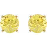 14K Yellow 7 mm Lab-Grown Yellow Sapphire Stud Earrings