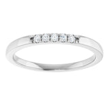 14K White .08 CTW Lab-Grown Diamond French-Set Anniversary Band