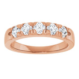 14K Rose 3/4 CTW Lab-Grown Diamond French-Set Anniversary Band