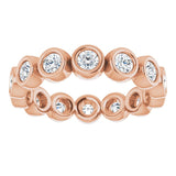 14K Rose 9/10 CTW Natural Diamond Eternity Band