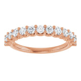 14K Rose 3/4 CTW Natural Diamond Anniversary Band