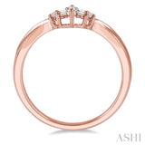 1/5 ctw Chevron Baguette and Round Cut Diamond Band in 14K Rose Gold