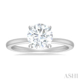 1/20 ctw Circular Shape Round Cut Diamond Semi Mount Engagement Ring in 14K White Gold