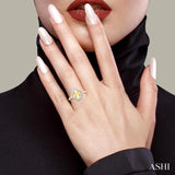 1/6 ctw Fluted Texture 4-Leaf Clover Round Cut Diamond Fashion Ring in 10K Yellow and White Gold