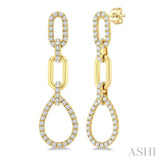 .75CTRDDM PEAR DROP DANGLE ER YG 14K-G