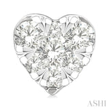 1/6 Ctw Lovebright Petite Heart Shape Round Cut Diamond Fashion Stud Earring in 10K Yellow and White Gold