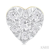 1/6 ctw Lovebright Petite Heart Shape Round Cut Diamond Fashion Stud Earring in 10K Yellow Gold