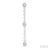 1/6 ctw Circular Shape 3-Station Round Cut Diamond Drop Earring in 10K White Gold