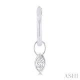 1/3 ctw Bezel Set Marquise Cut Diamond Huggie Earrings in 10K White Gold