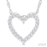 1/10 ctw Heart Shape Round Cut Diamond Pendant With Chain in 10K  White Gold