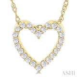 1/10 ctw Heart Shape Round Cut Diamond Pendant With Chain in 10K  Yellow Gold