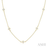 1 1/2 ctw Princess Cut Diamond Fashion Necklace in 14K Yellow Gold