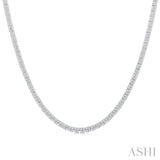 1 ctw Double Row Round Cut Diamond Necklace in 10K White Gold