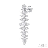 2 ctw Waterfall Round Cut Diamond Fashion Earring in 14K White Gold