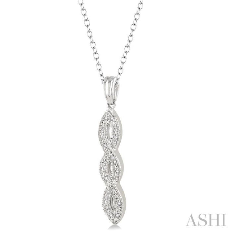 Infinity Shape Silver Diamond Fashion Pendant