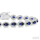 Oval Shape Gemstone & Diamond Bracelet