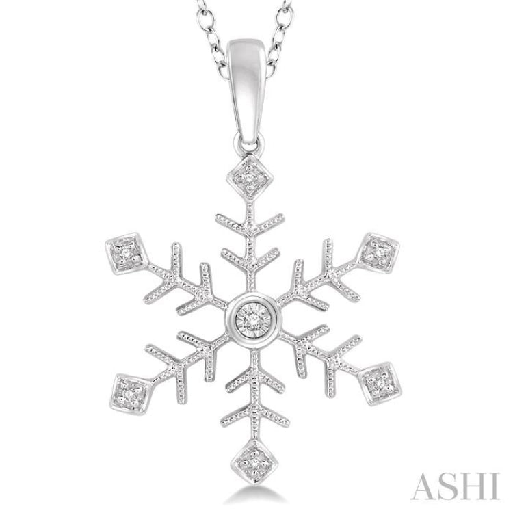 Snow Flake Silver Diamond Fashion Pendant