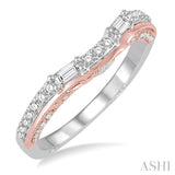 1/3 Ctw Diamond Matching Wedding Band in 14K White and Rose Gold.