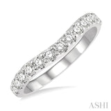 1/2 Ctw Arched Center Round Cut Diamond Wedding Band in 14K White Gold
