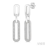 1/10 Ctw Round Cut Diamond Paper Clip Earring in Sterling Silver