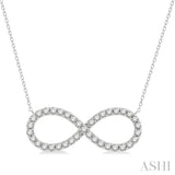 1/2 Ctw Round Cut Diamond Infinity Necklace in 14K White Gold