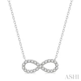 1/4 Ctw Round Cut Diamond Infinity Necklace in 14K White Gold