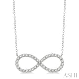 3/4 Ctw Round Cut Diamond Infinity Necklace in 14K White Gold