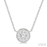 1/3 Ctw Round Shape Lovebright Diamond Necklace in 14K White Gold